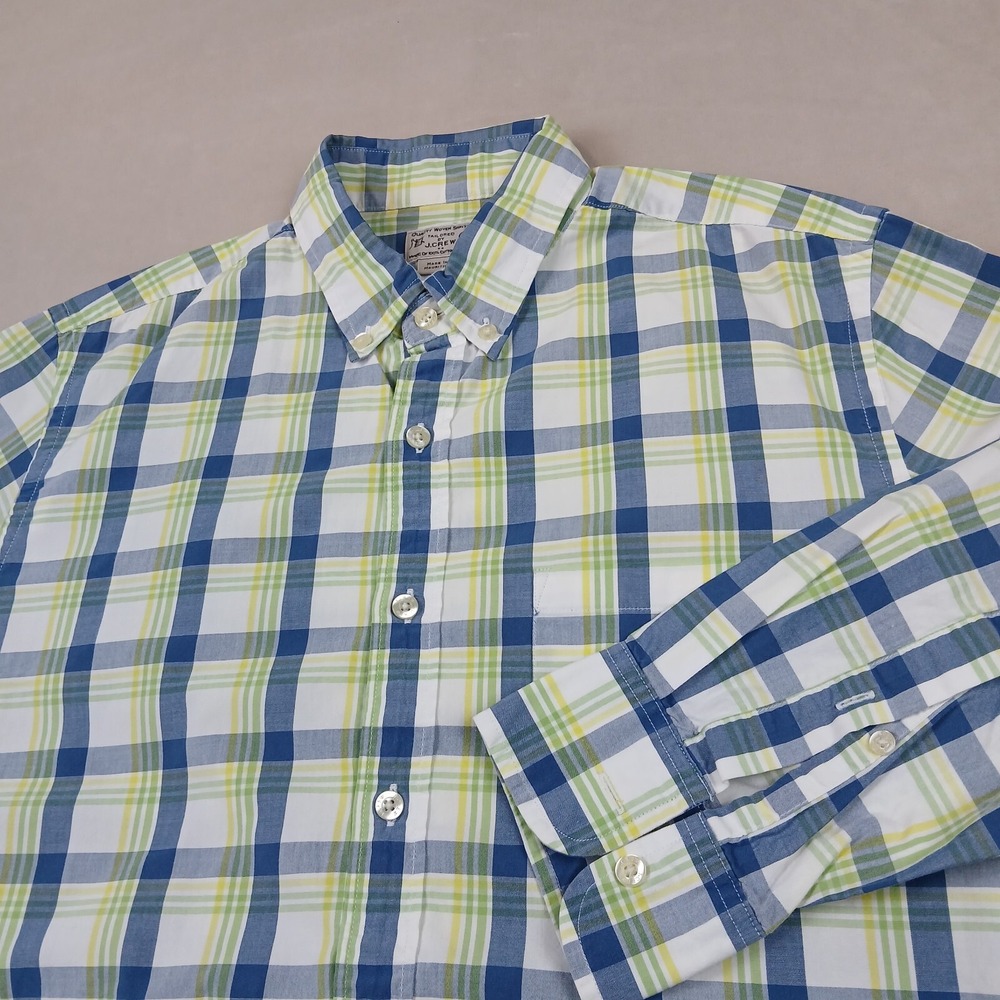 J Crew Medium Mens Shirt Button Up Long Sleeve 21x26 Fits A Small Has A Defect